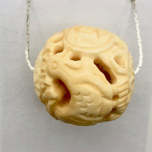 Load image into Gallery viewer, Chinese Zodiac Year of the Rooster Waterbuffalo Bone Bead | 30mm| Cream| 1 Bead| - PremiumBead Alternate Image 2