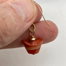 Load image into Gallery viewer, 14Kgf Chinese Money Symbol Red Sardonyx Earrings 503176 - PremiumBead Alternate Image 8