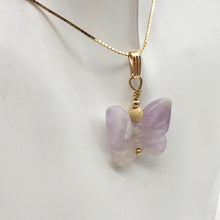 Load image into Gallery viewer, Flutter Carved Light Purple Amethyst Butterfly 14K Gold Filled Pendant 509256AMG - PremiumBead Alternate Image 8