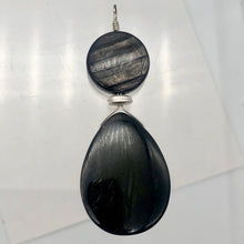 Load image into Gallery viewer, Hypersthene Briolette and Oval Sterling Silver Pendant | 2 1/4" Long |