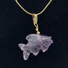 Load image into Gallery viewer, Swimmin'! Amethyst Koi Fish with 14k Gold Filled Findings Pendant 509265AMG - PremiumBead Alternate Image 8