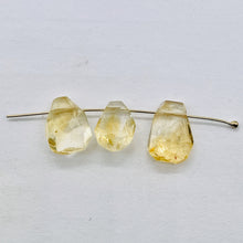 Load image into Gallery viewer, Citrine Faceted Pear Briolette Beads | 11x8x6 to 14x11x13 | Yellow | 6 Beads |