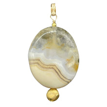 Load image into Gallery viewer, Ocean Jasper 14K Gold Filled Oval Pendant | 1 3/4" Long | White/Grey | 1 Pendant