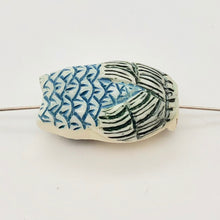 Load image into Gallery viewer, Wise Owl Carved Bone 25x15x10mm Bead 10746 | 25x15x10mm | Cream, Blue and Black - PremiumBead Alternate Image 4