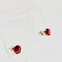 Load image into Gallery viewer, January! 7mm Lab Garnet & Sterling Silver Stud Earrings 9780A - PremiumBead Alternate Image 3