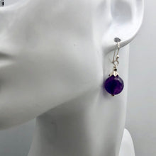 Load image into Gallery viewer, Faceted 10mm Amethyst and Sterling Earrings 309385