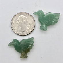 Load image into Gallery viewer, Lovely 2 Hand Carved Aventurine 18x18x7mm Dove Bird Beads | 18x18x7mm | Green - PremiumBead Alternate Image 5
