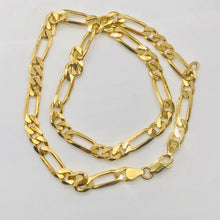 Load image into Gallery viewer, Italian Vermeil 6.5mm Figaro Chain 18" Necklace (26 Grams) 10023A