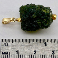 Load image into Gallery viewer, Other Worldly Green Moldavite Meteor 14KGF Pendant | 1 1/4" Long | 19x17x15mm |