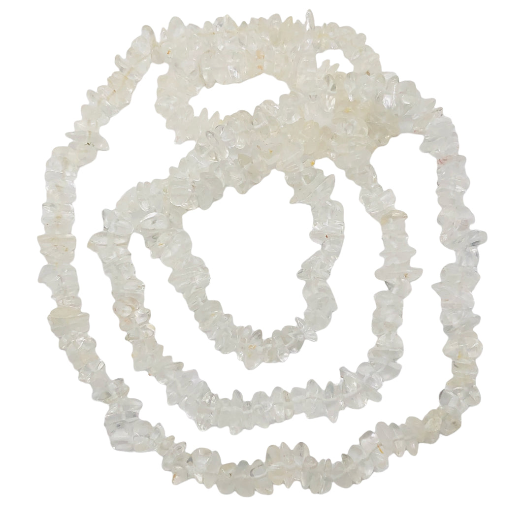 Clear Quartz Nugget Bead 34 inch Necklace | 7x5x2mm to 4x4x3mm |