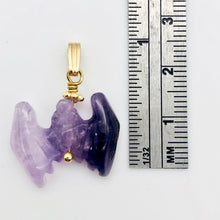 Load image into Gallery viewer, Carved Amethyst Bat 14Kgf Pendant | 1 inch long | Purple | - PremiumBead Alternate Image 6