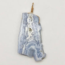 Load image into Gallery viewer, 87cts Blue Chalcedony Druzy Dream Bead 14K Gold Filled Pendant | 2 3/4"Long |