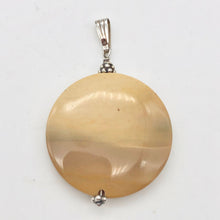 Load image into Gallery viewer, Natural Golden Mookaite Coin w/ Sterling Silver Pendant | 36mm | 2.19" Long - PremiumBead Alternate Image 7