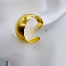 Load image into Gallery viewer, Giant Vermeil Sterling Silver Hoop Post Earrings | 1" Long | Gold | 1 Pair |