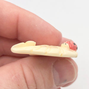 Loving Ladybug on a Leaf Hand Carved Pendant Bead | 44x29x8.5mm | 10870 - PremiumBead Alternate Image 9