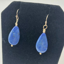 Load image into Gallery viewer, Blue Lapis Lazuli Earrings | 14k Gold Earrings | Handmade Jewelry - PremiumBead Alternate Image 5
