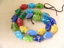 Load image into Gallery viewer, 5 Hand Made Glass Lampwork Multi-Hue Fishie Beads 7314 - PremiumBead Alternate Image 2
