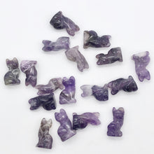 Load image into Gallery viewer, Adorable! 2 Amethyst Sitting Carved Cat Beads | 21x14x10mm | Purple - PremiumBead Alternate Image 8