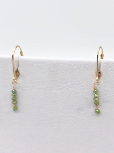 Sparkle Parrot Green Diamond (.73cts) & 14K Gold Earrings 309605 - PremiumBead Alternate Image 2