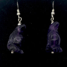 Load image into Gallery viewer, Amethyst Sterling Silver Dangle Penguin Earrings | 1 1/2" Long| Purple | 1 Pair|