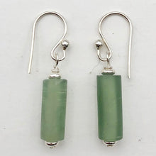 Load image into Gallery viewer, Lovely Frosted Nephrite Jade and Sterling Silver Dangle Earrings | Handmade |