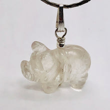 Load image into Gallery viewer, Piggie! Clear Quartz Pig & Sterling Silver Pendant 509274QZS