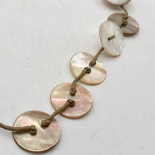 Load image into Gallery viewer, Warmth! Mother of Pearl Button Necklace 19" - PremiumBead Alternate Image 5