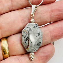 Load image into Gallery viewer, Picasso Jasper Sterling Silver Drop/Dangle | 2" Long | Gray/Black | 1 Pendant |
