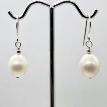 Load image into Gallery viewer, Pearl Dangle Sterling Silver Earrings| 1" Long | White | 10mm Pearl |
