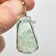 Load image into Gallery viewer, 17 Gram Green Fluorite Silver Wire-Wrapped Pendant | 2" Long |