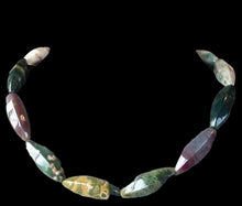 Load image into Gallery viewer, Natural Ocean Jasper 30x10mm Long Rice Bead Strand 104617