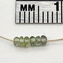 Load image into Gallery viewer, Untreated Green Sapphire Sterling Silver Roundel 9 Bead Earrings | 1 1/2" Long |