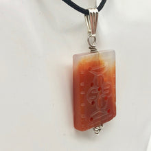 Load image into Gallery viewer, Hand Carved Carnelian Agate & Sterling Silver Pendant | 28.5x19mm | 1.94" Long - PremiumBead Alternate Image 7