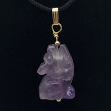 Load image into Gallery viewer, Amethyst Wolf Pendant Necklace | Semi Precious Stone Jewelry | 14k Pendant - PremiumBead Alternate Image 2