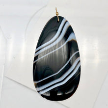 Load image into Gallery viewer, Stunning! Black and White Sardonyx 14Kgf Wire Wrap Pendant | 2 3/4 Inch Long |