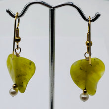 Load image into Gallery viewer, Korean Jade14K Gold Filled Leaf Earrings | 1 3/4" Long | Green | 1 Pair |
