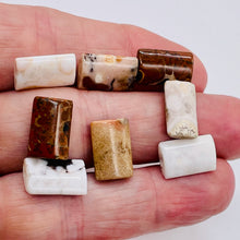 Load image into Gallery viewer, 8 Patterned Conglomerate Jasper Rectangle Beads 009324