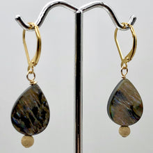Load image into Gallery viewer, Labradorite 14K Gold Filled Drop Earrings | 1 1/2" Long | Pink Blue |