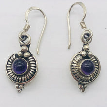 Load image into Gallery viewer, Amethyst Sterling Silver Drop/Dangle Earrings | 1" Long | Purple | 1 Pair |