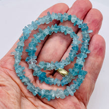 Load image into Gallery viewer, Glimmer Aqua Blue Apatite Nugget Bead Strand 109883