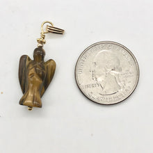 Load image into Gallery viewer, On the Wings of Angels Tigereye 14K Gold Filled 1.5" Long Pendant 509284TEG - PremiumBead Alternate Image 6