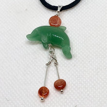 Load image into Gallery viewer, Aventurine Dolphin with Sunstone and Silver Pendant 509262AVSX - PremiumBead Alternate Image 2