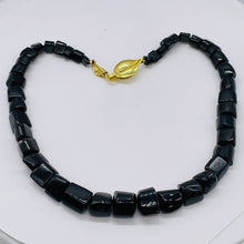 Load image into Gallery viewer, Tourmaline 14K Gold Filled Carved Nugget Necklace | 18 inch | Black | 1 |