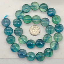 Load image into Gallery viewer, Rare Gem Quality Natural Blue Fluorite 15x8mm Coin Bead Strand | 27 Beads |