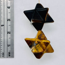 Load image into Gallery viewer, Kabbalah 2 Carved Tigereye Merkabah Star Beads 009288TE