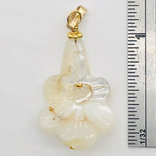 Load image into Gallery viewer, Mother of Pearl Lily 14K Gold Filled Pendant| 1 1/4" Long | White | 1 Pendant |