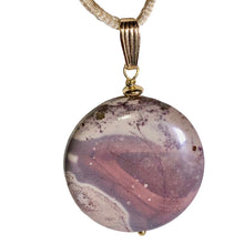 Load image into Gallery viewer, Porcelain Jasper Disc Vermeil Pendant! Jupiter Spot!! 510602E