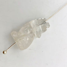 Load image into Gallery viewer, Howling New Moon 2 Carved Clear Quartz Wolf Coyote Beads | 21x11x8mm | Clear - PremiumBead Alternate Image 7