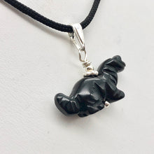 Load image into Gallery viewer, Obsidian Diplodocus Dinosaur with Sterling Silver Pendant 509259OBS | 25x11.5x7.5mm (Diplodocus), 5.5mm (Bail Opening), 7/8" (Long) | Black - PremiumBead Alternate Image 6