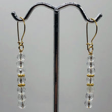 Load image into Gallery viewer, Quartz AAA Crystal 14K Gold Filled Dangle Earrings | 1 3/4" Long| Clear | 1 Pair